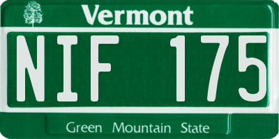 VT license plate NIF175