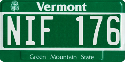 VT license plate NIF176