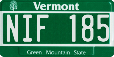 VT license plate NIF185