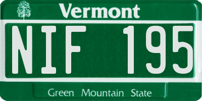 VT license plate NIF195