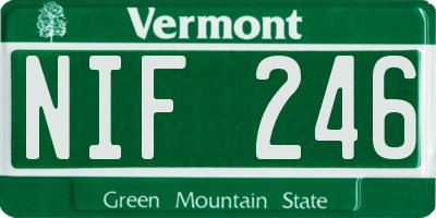 VT license plate NIF246