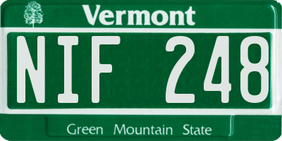 VT license plate NIF248