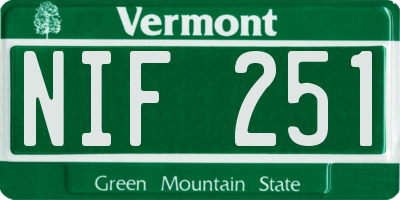 VT license plate NIF251