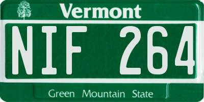 VT license plate NIF264
