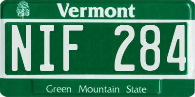 VT license plate NIF284