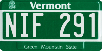 VT license plate NIF291