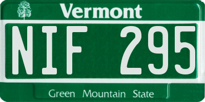 VT license plate NIF295