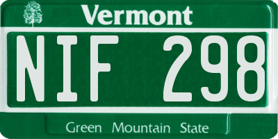 VT license plate NIF298