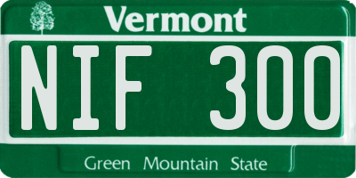 VT license plate NIF300