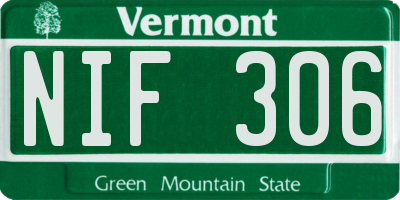 VT license plate NIF306