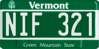 VT license plate NIF321