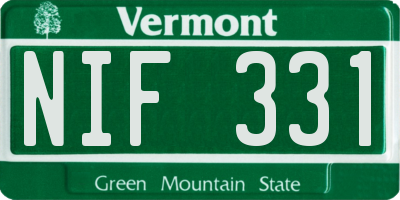 VT license plate NIF331