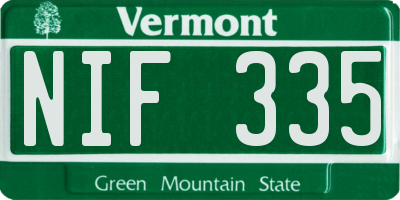 VT license plate NIF335