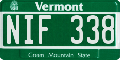 VT license plate NIF338