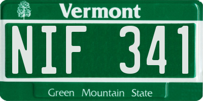 VT license plate NIF341