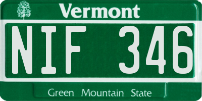 VT license plate NIF346