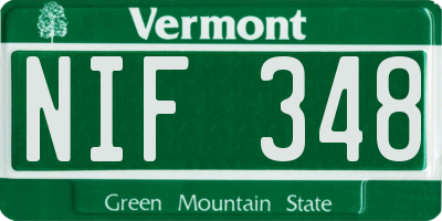 VT license plate NIF348