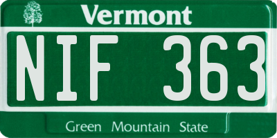 VT license plate NIF363