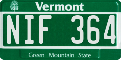 VT license plate NIF364