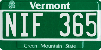 VT license plate NIF365