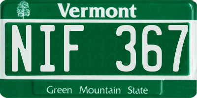 VT license plate NIF367