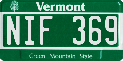 VT license plate NIF369