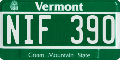 VT license plate NIF390