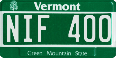 VT license plate NIF400