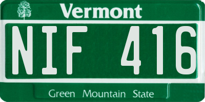VT license plate NIF416