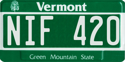 VT license plate NIF420