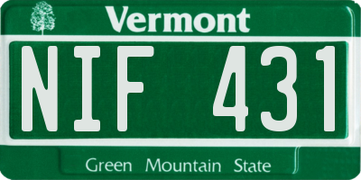 VT license plate NIF431