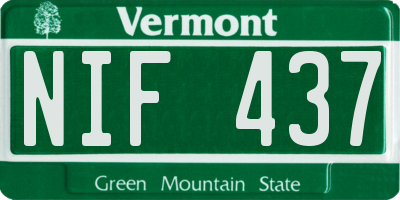 VT license plate NIF437