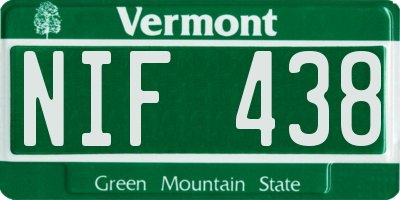 VT license plate NIF438