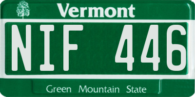 VT license plate NIF446
