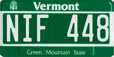 VT license plate NIF448
