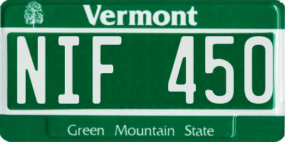 VT license plate NIF450