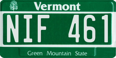 VT license plate NIF461