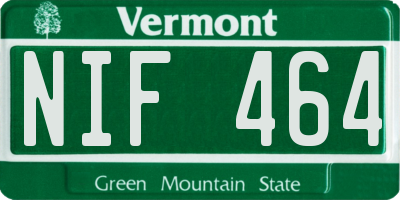 VT license plate NIF464
