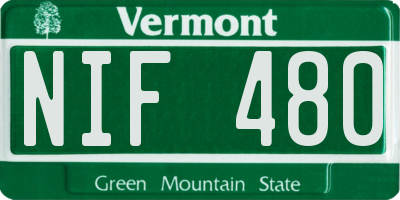 VT license plate NIF480