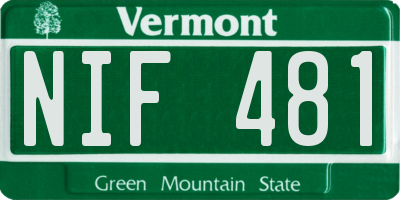 VT license plate NIF481