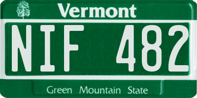 VT license plate NIF482