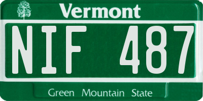 VT license plate NIF487