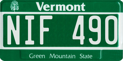 VT license plate NIF490