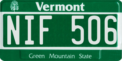 VT license plate NIF506