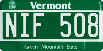 VT license plate NIF508