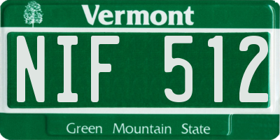 VT license plate NIF512