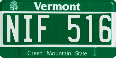 VT license plate NIF516
