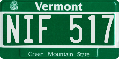 VT license plate NIF517