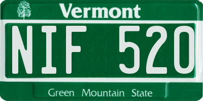 VT license plate NIF520