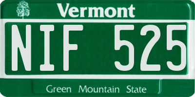 VT license plate NIF525